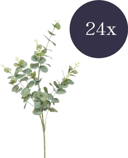 Emerald - Kunsttak Eucalyptus 75cm - Set van 24 - Kunstplant voor binnen