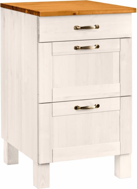 Alby-Kast-60cm - Wit/Honing Grenen
