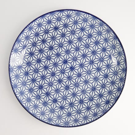Tokyo Design Studio - Nippon Blue Dinerbord - Ster / Lotus - 25.7 x 3 cm - Porselein