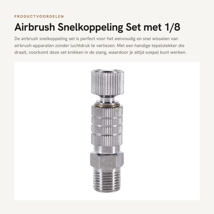 Dailygoods - Airbrush Snelkoppeling Set met 1/8 inch Adapter en Luchtslang