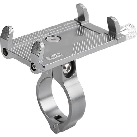 Aluminium Verstelbare Fietsstuur Telefoonklem Fiets Smartphone Houder Standaard Titanium gray