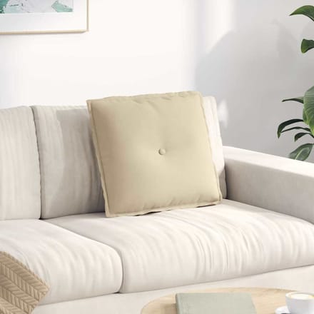 vidaXL - Rugkussen - Crèmekleurig - 50 - x - 45 - cm - Microvezel - Stof
