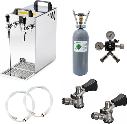 Complete set - Biertap - Kontakt 40 - 2-kraans, 50 liter/u - met 2x Fustkoppeling Type M