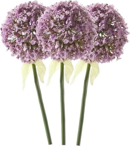 Kunstbloem Sierui / Allium - 3x - lila paars - steel van 70 cm