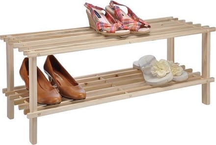 HI Schoenenrek 2-laags - natuurlijk hout - compact formaat - overzichtelijk