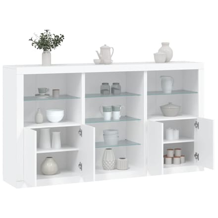 vidaXL - Dressoir - met - LED-verlichting - 181,5x37x100 - cm - wit