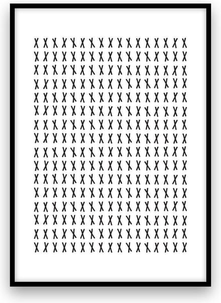 Poster: A thousand kisses - A4 - Zwart-wit