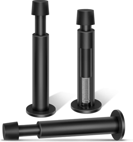 Deurstoppers voor plinten - Deurstop veer - Muren beschermen - Met rubberen tip - 112 mm - Zwart