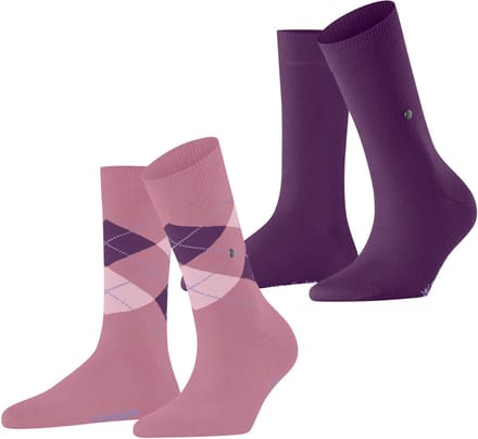 Burlington Everyday 2-Pack gedessineerd katoen multipack sokken dames roze - maat 36-41
