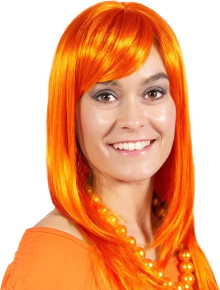 Pruik Lang - Oranje