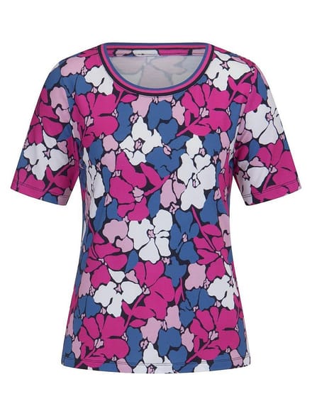 Shirt ronde hals Van Peter Hahn blauw