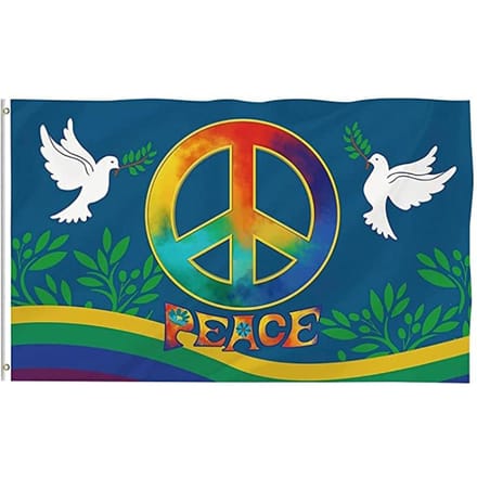 Wereld Vrede Vlag 90 x 150 cm Grote Polyester Vrede Vlag voor Achtertuin Tuin Speeltuin blue