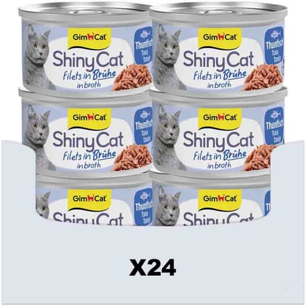 24 x 70 g - GimCat ShinyCat Filets in broth tonijn