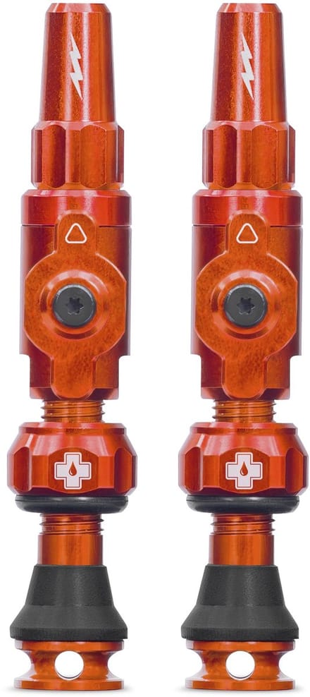 Muc-Off Big Bore Lite - Tubeless Ventiel - 30mm - Presta - Oranje - Kernloos ontwerp - Maximale luchtstroom