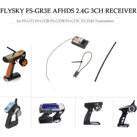 1 / 2 stuks Flysky FS-GR3E AFHDS 2.4G 3CH-ontvanger voor GT3B GT2 GT3C-zender 2pcs