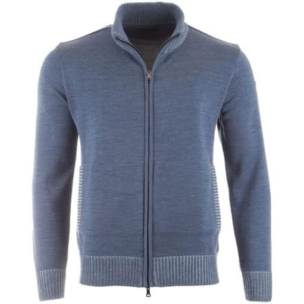 Paul & Shark Vest Wool Full Zip Contrasting Trim Airforce Blue / male