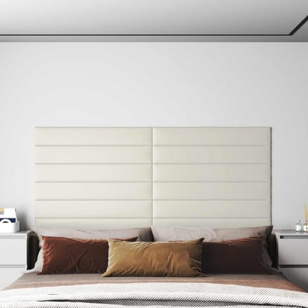 vidaXL - Wand - Hoofdbord - 12 - st - Crèmekleurig - Fluweel