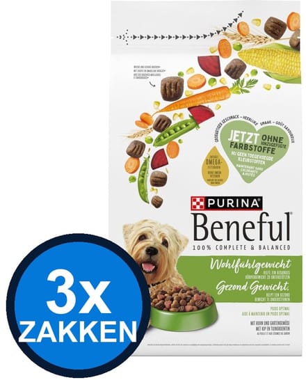 3x Beneful - Gezond Gewicht - Hondenvoer Droogvoer - 1.4 kg