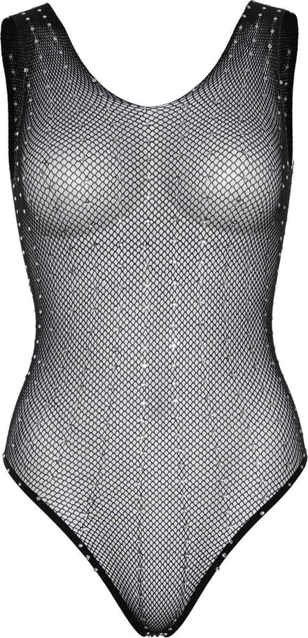 Rhinestone fishnet bodysuit