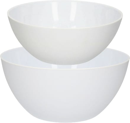 Plasticforte voedsel serveer schalen set - 4x stuks - kunststof - wit