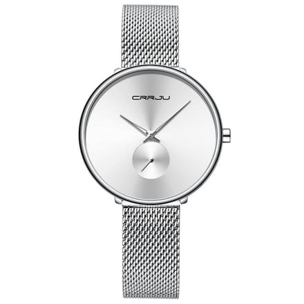 CRRJU® - Horloge Dames - Cadeau voor Vrouw - 40 mm - Zilver Wit