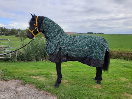 Regendeken luxe met vaste hals 300gram Green/swirl Buitendeken-215