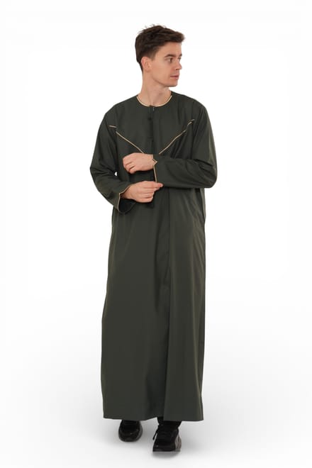 Heren Ramadan Groen Marokkaanse Jubba Robe Djellaba Eid Thobe - TT-007