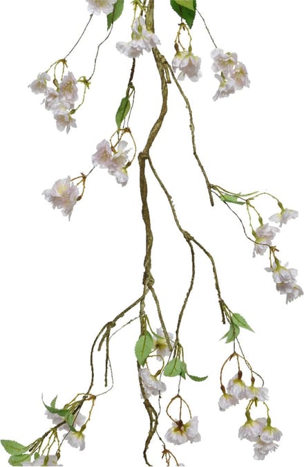 Everlands Kunstbloem/bloesem takken slinger - wit/roze - 130 cm