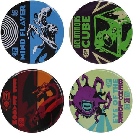 DUNGEONS & DRAGONS - Set of 4 Metal Monsters Coasters / onderzetters