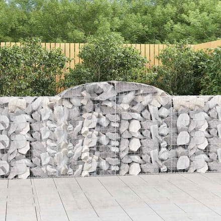 vidaXL - Schanskorven - 8 - st - gewelfd - 300x30x100/120 - cm - ijzer