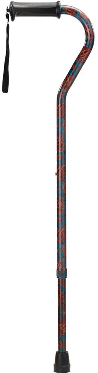 MultiMotion wandelstok met offset handvat - Blauw Paisley