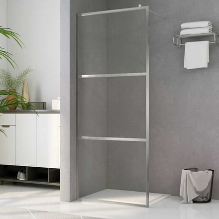 vidaXL - Douche - schermen - zilver - 90 - x - 195 - cm - Glas - en - Aluminium