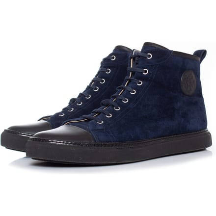 Hermes blauwe suède hoge sneakers