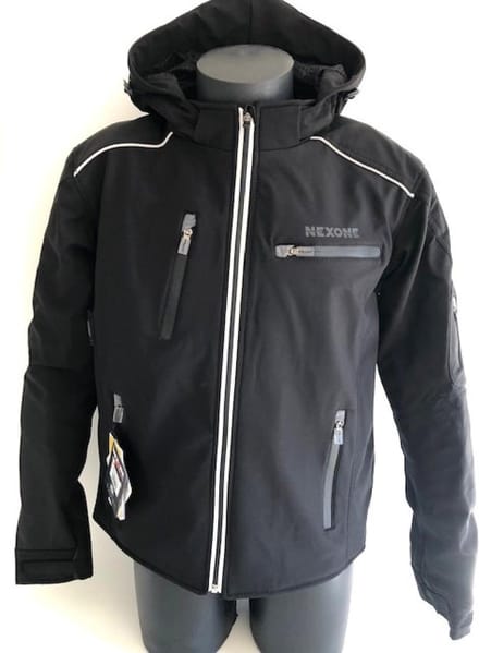 Jas voor motor weg Nexone Soft Shell maat M zwart rugbescherming gekeurd