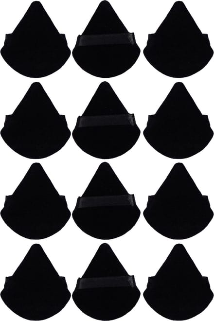 Powder Puff - Poederdons - Driehoekig - 12 Stuks - Zwart