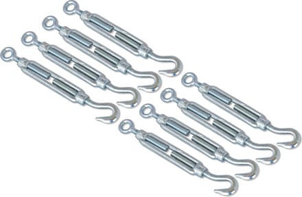 AMIG Draadspanner M8 110mm | Haak / Oog | 8 stuks | Spanschroef Spanner | Verzinkt Smeedstaal