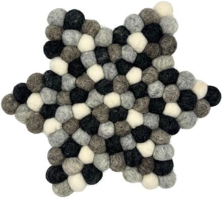 Felt Ball Star Centre Mat - Multi Grey Colour