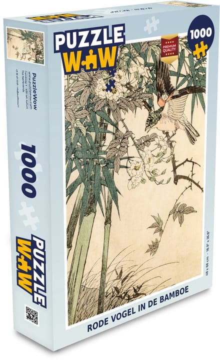 Puzzel Rode vogel in de bamboe - Legpuzzel - Puzzel 1000 stukjes volwassenen