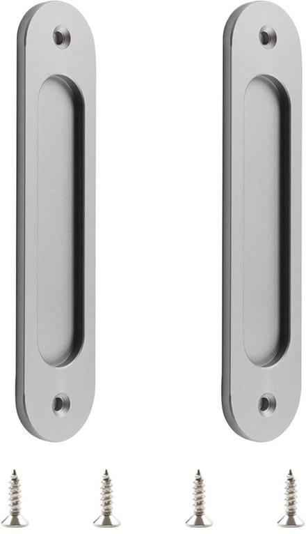2 stuks ovale schuifdeurgrepen van matte aluminiumlegering met schroeven voor schuifdeur