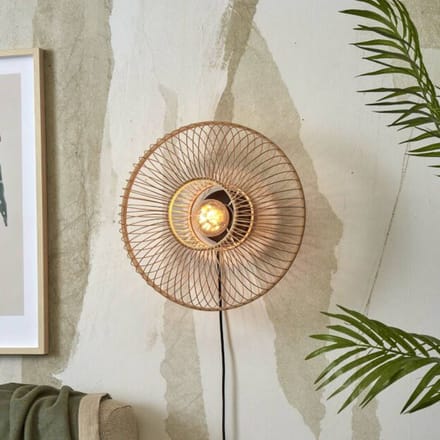GOOD&MOJO Wandlamp Hokkaido - Bamboe - Ø38cm - Binnen Bohemian