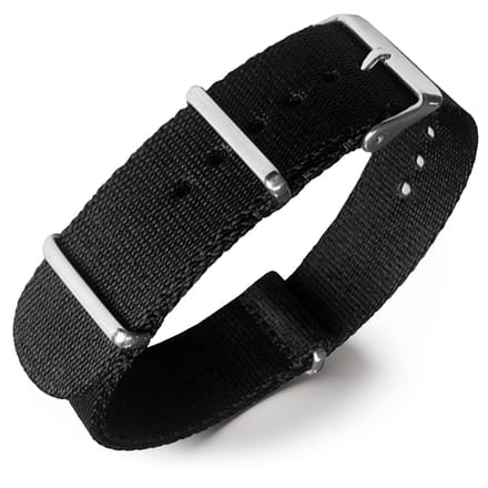 Seatbelt NATO Horlogeband Deluxe Nylon Strap Zwart 20mm
