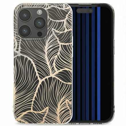 imoshion Design hoesje voor de Apple iPhone 15 Pro - Golden Leaves Transparant
