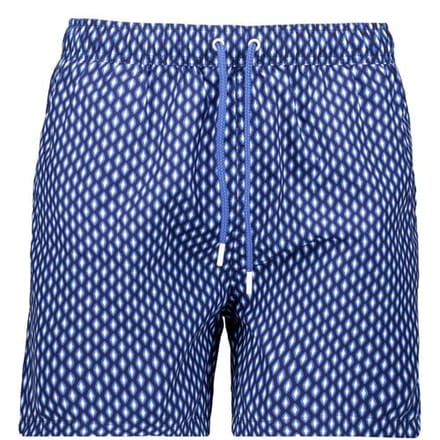Ragman Swim Short Allover Mini Diamond Shape Pattern Night Blue-Blue / male