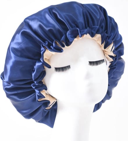 Finnacle - Satijnen Slaapmuts - navy blue slaapmuts - Satijn - Nacht muts - Bonnet - Slaap cap - Bonnet