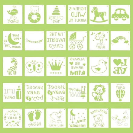 30 Stuks Stencils voor Baby's - Creatief Schilderen en Versieren van Latzakken en Kleding