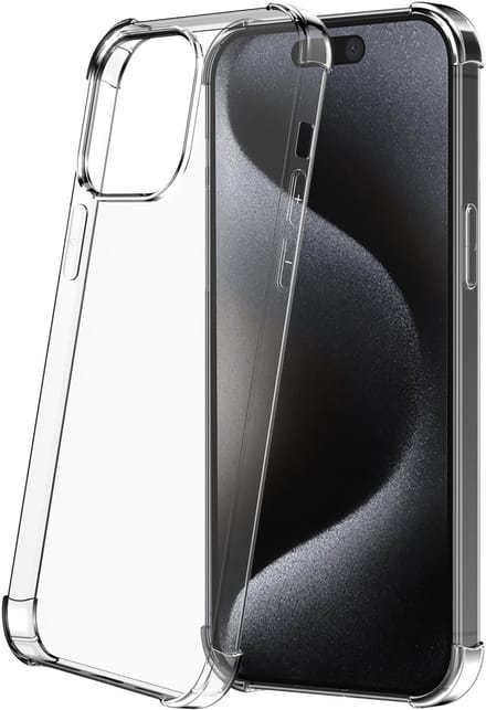 Geschikt voor iPhone 15 Pro Transparant met Stootrand - Siliconen TPU ShockProof case doorzichtig - ProtX