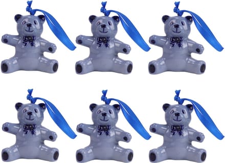 Kerst ornament Delftsblauw - doos van 6 ornamenten - kerst beer