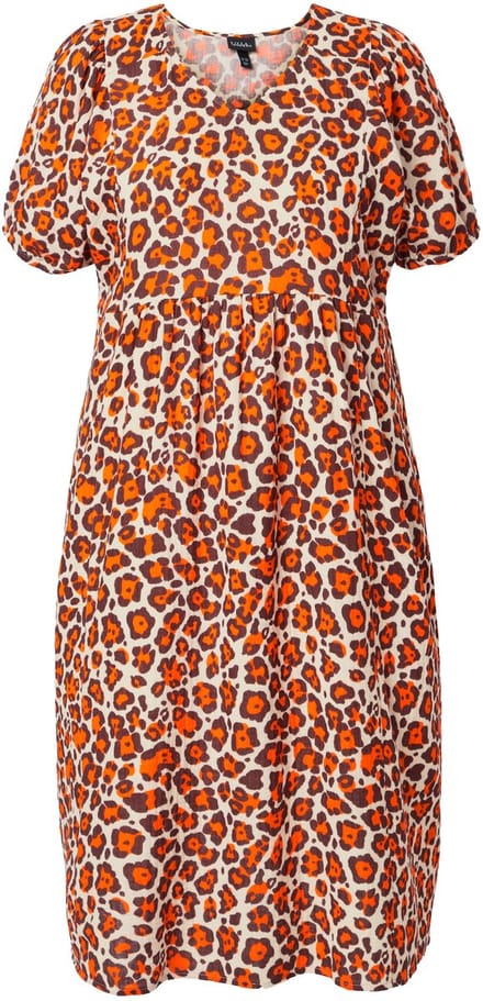 Ulla Popken - Dames - Midi-jurken - Bruin - Maat 42+