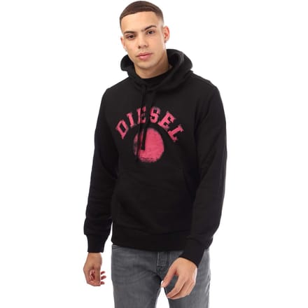 Heren Diesel S-Ginn 9-D Hoodie in Zwart