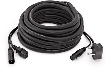 DMX- en UK IEC-combinatiekabel van Gear4music, 10 m